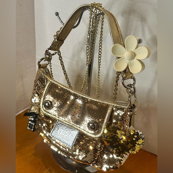 Coach Y2K Poppy 20010 Gold Sequin Women\'s Bag
